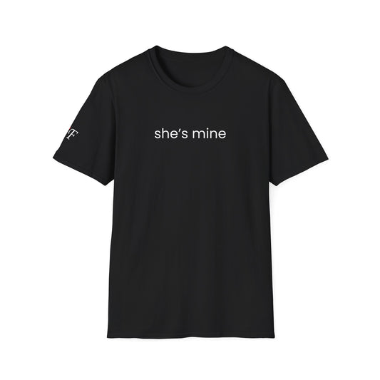 She's Mine F Sleeve Couple T-Shirt, Couple's Gift, Relationship Shirt, Cute Matching T-Shirts